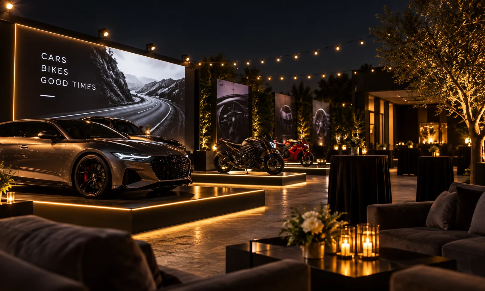The parking lot at PREVA used for outdoor events